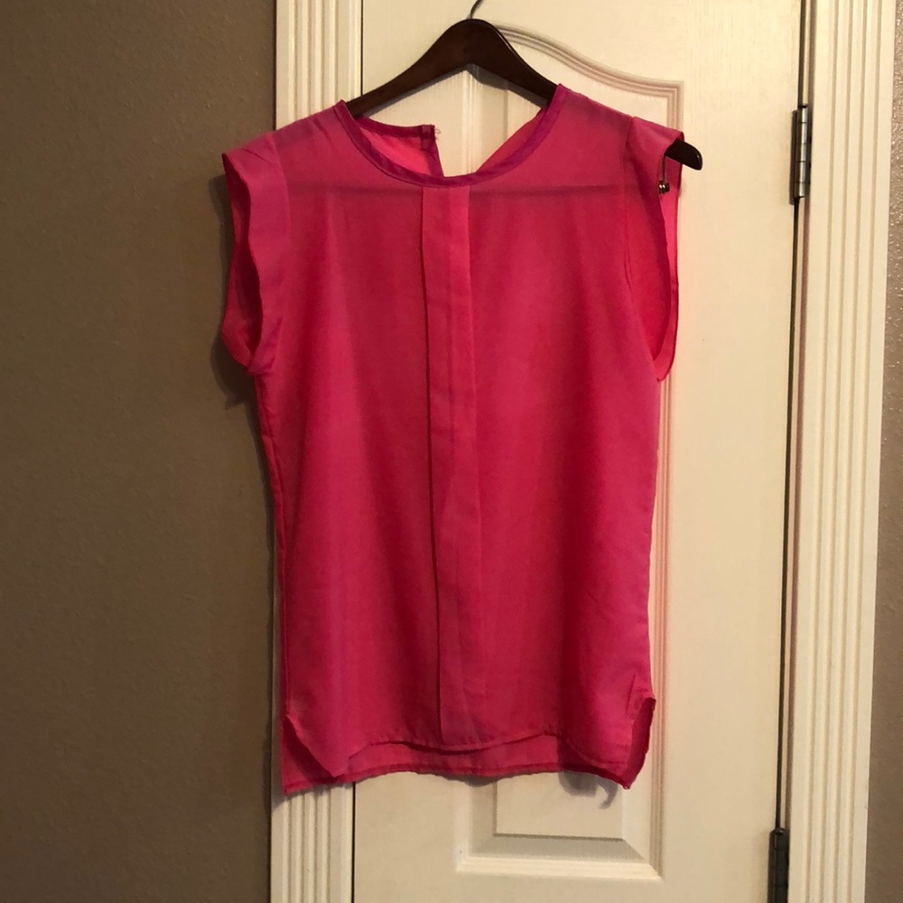 Shear hot pink blouse